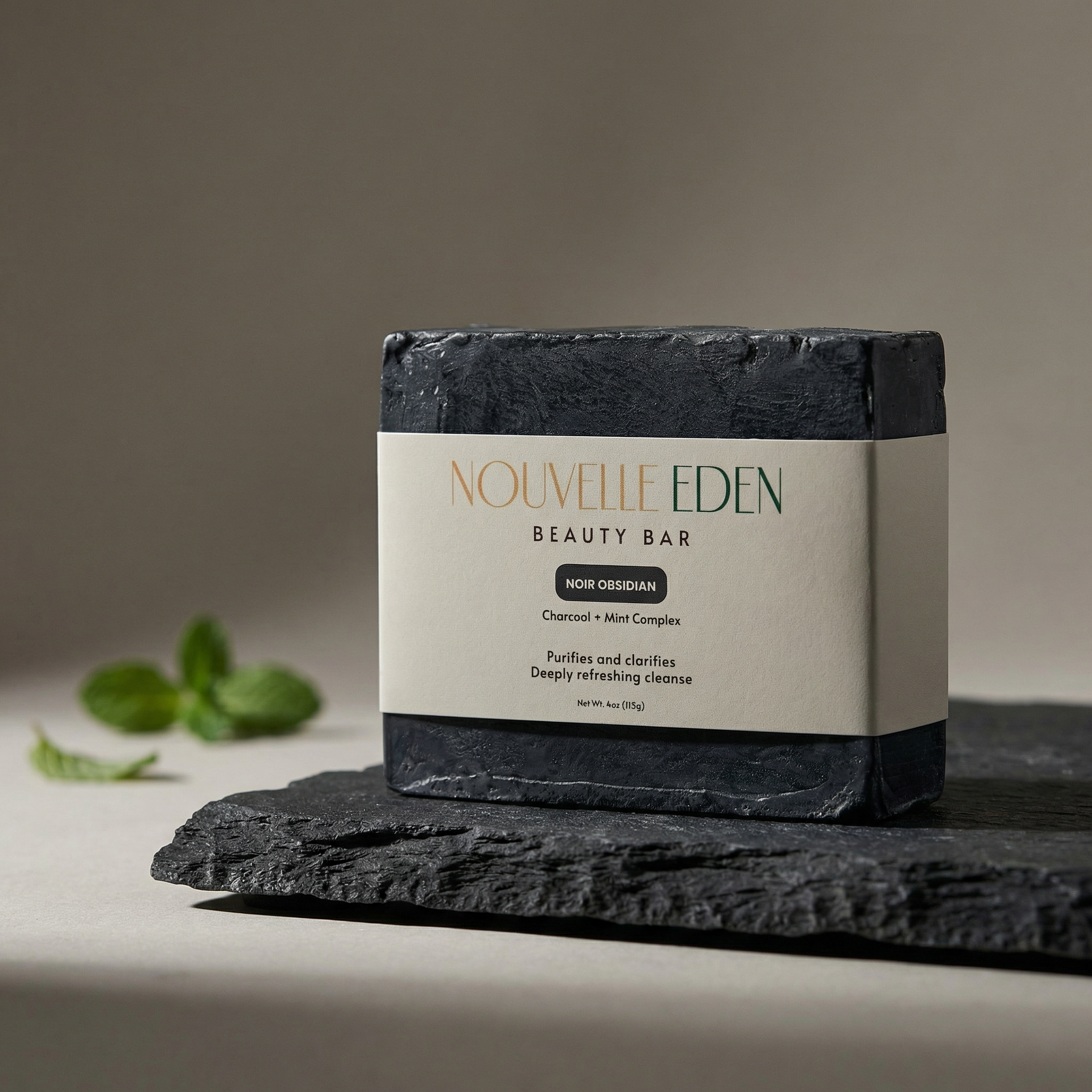Noir Obsidian – Charcoal + Mint Beauty Bar